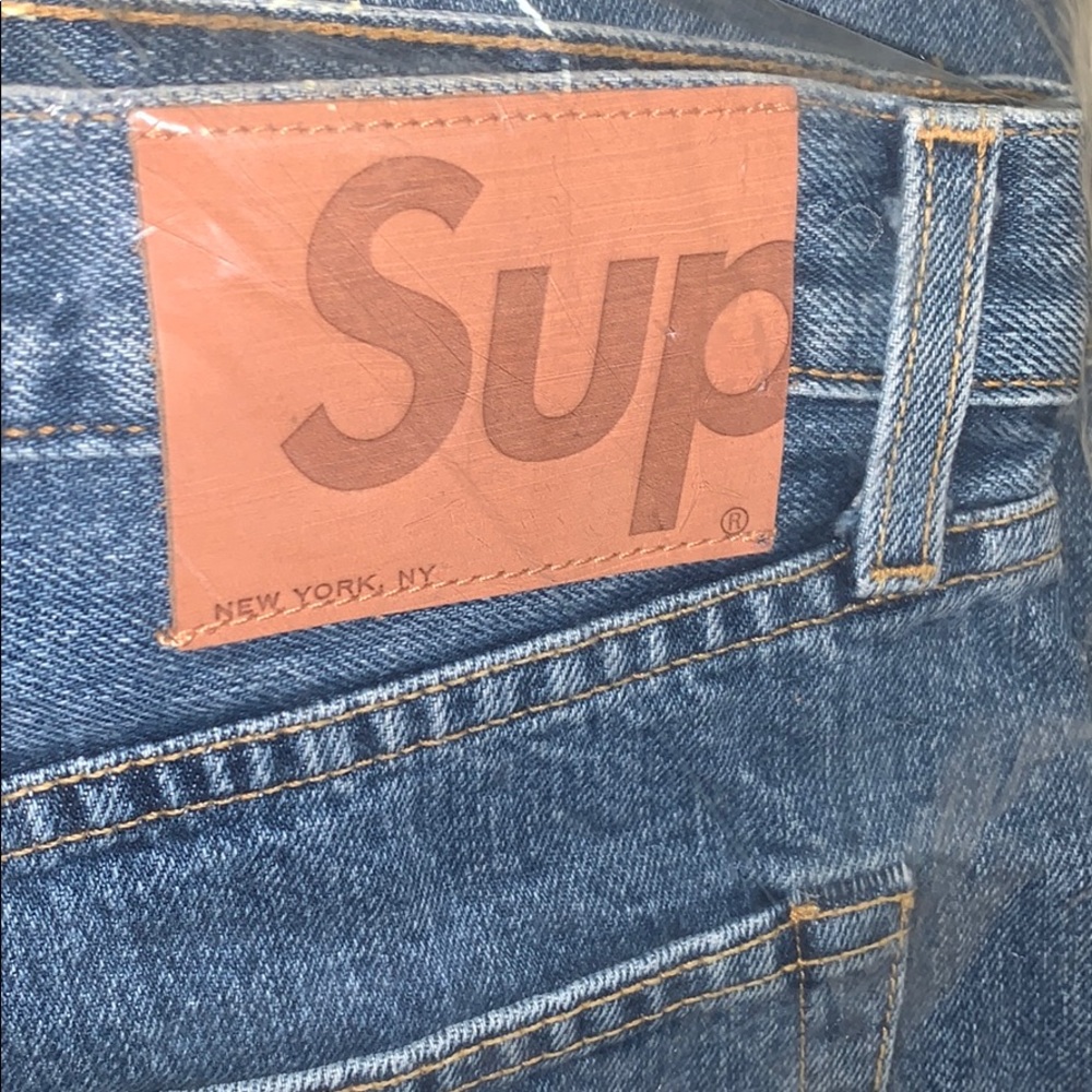 Supreme Stone Washed Slim Blue Jeans size 36